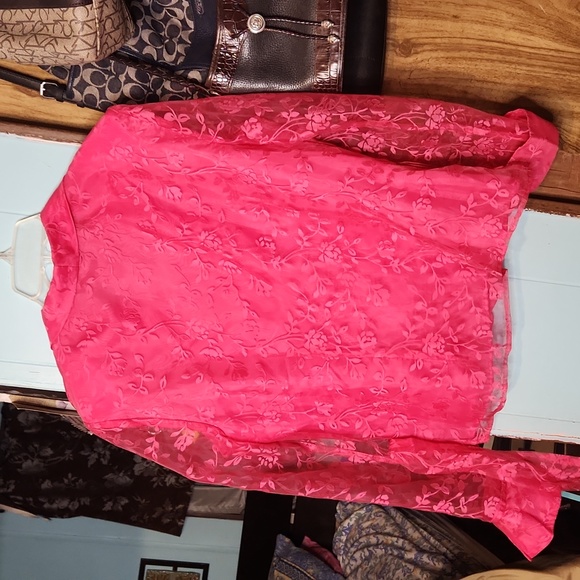 MSK floral pink shirt with sash size L - Picture 6 of 7